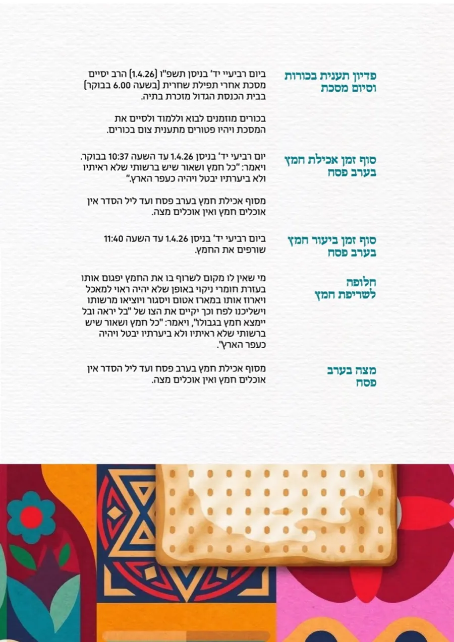 Pesach guide, 5786 — Shafir Religious Council, page 7