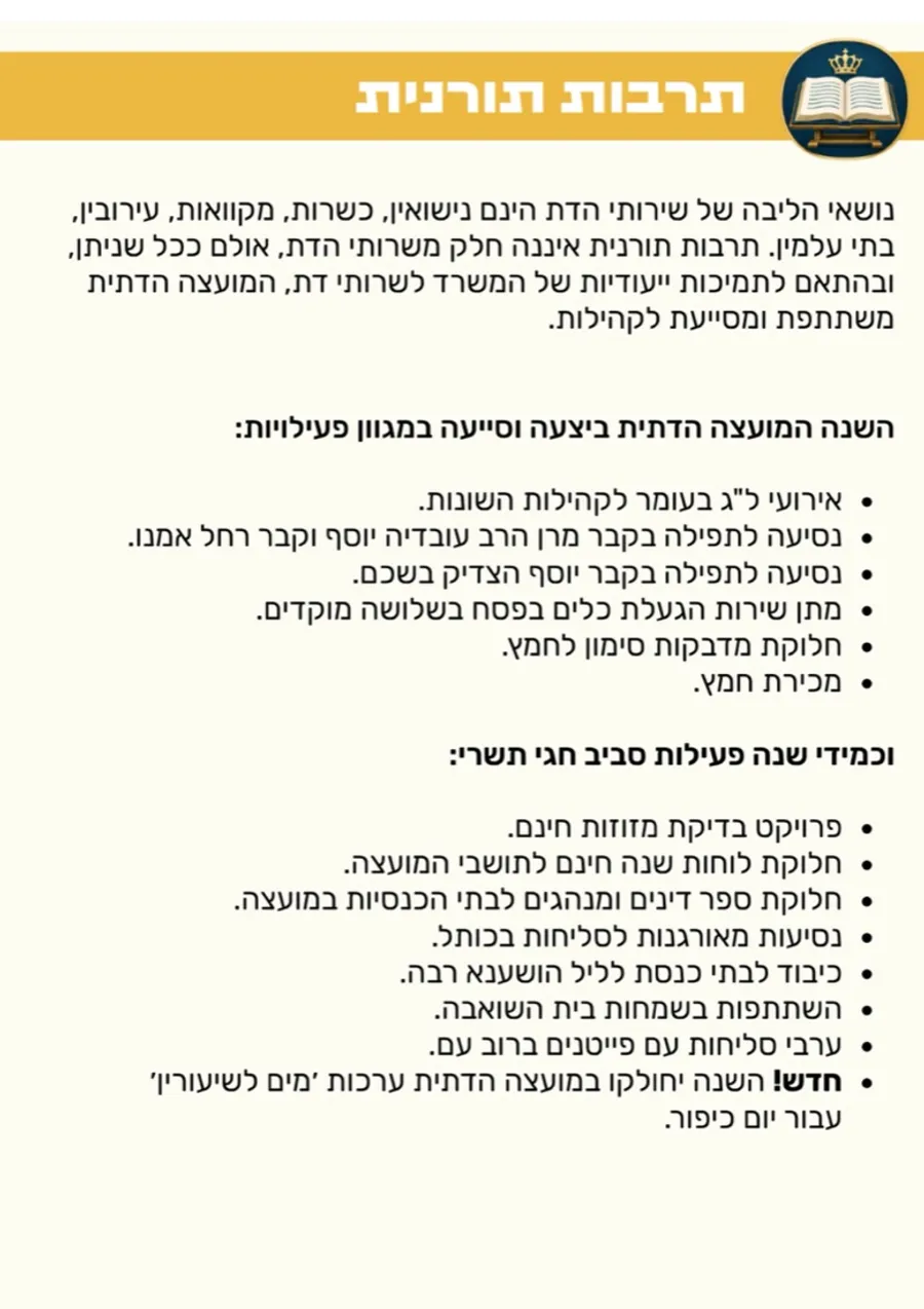 Shafir Religious Council newsletter, 5787 — year in review, page 17