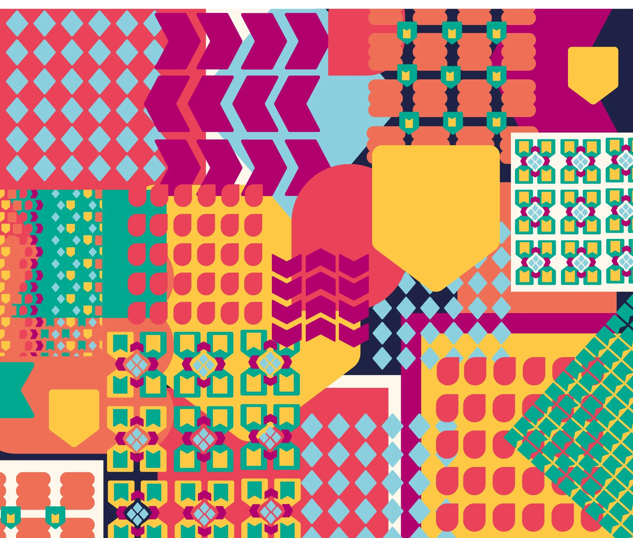 Patterns become a quilt.