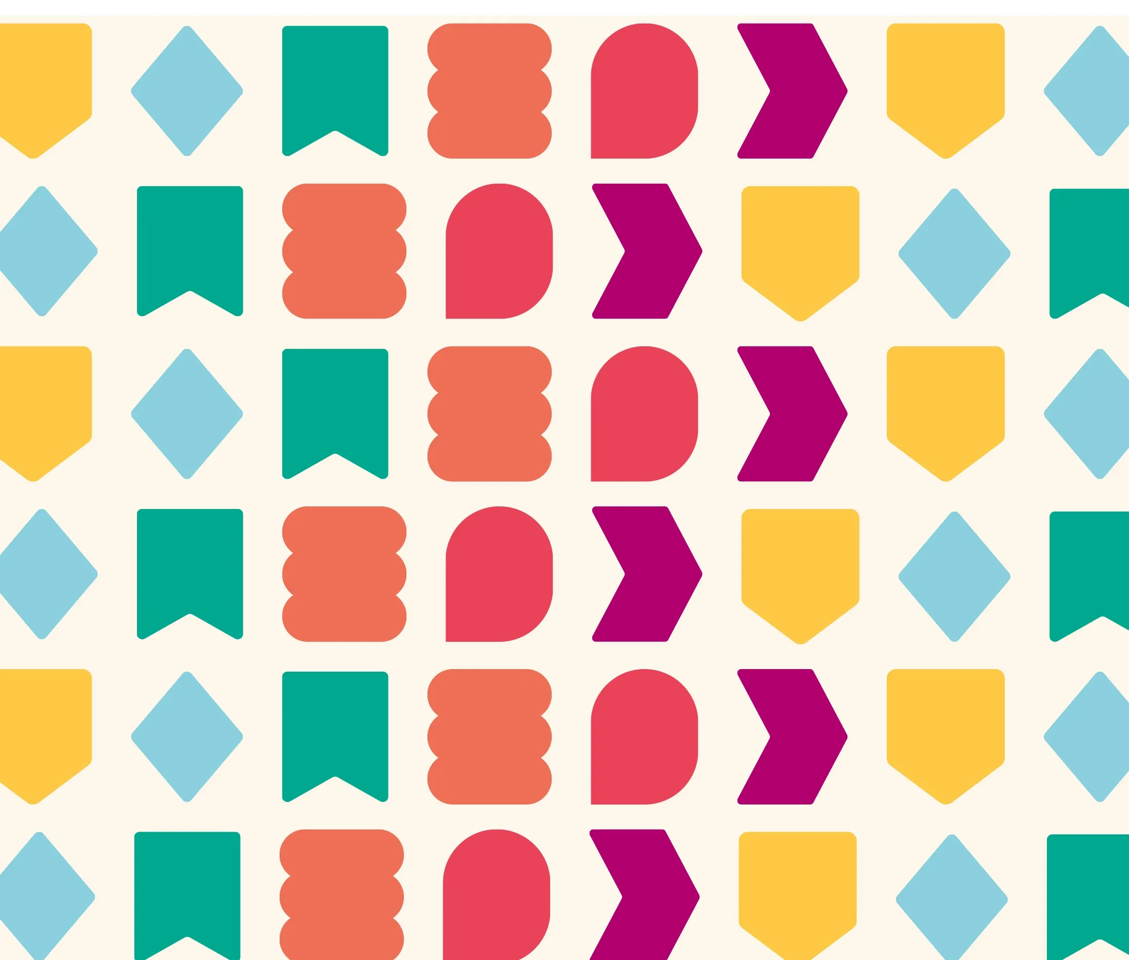 A small shape library becomes a pattern.